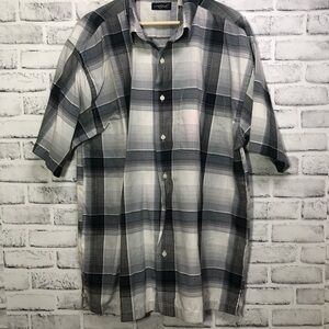 Attitude Plaid Button Down Shirt Large